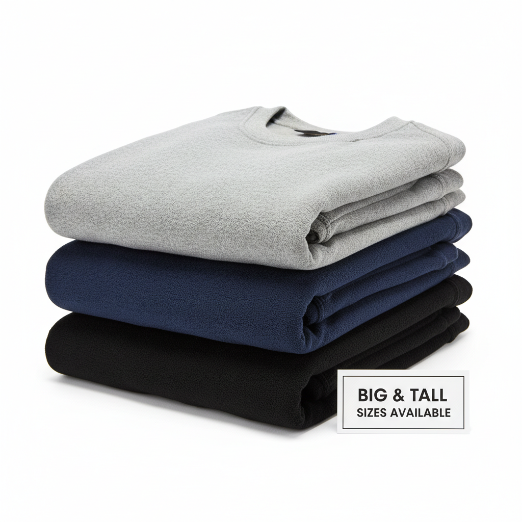 3 Pack: Men'S Soft Plush Fleece Crewneck Sweatshirt - Athletic Pullover Sweater (Available in Big & Tall)