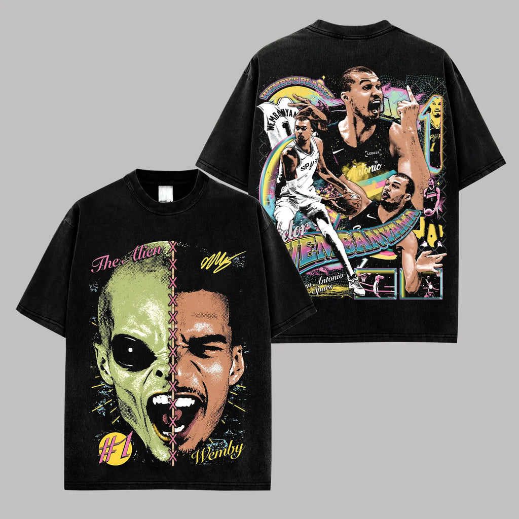 [✨100% Cotton] Victor Wembanyama - VW1 Premium Cotton T-Shirt, Vintage Spurs Nation Graphic Tee, San Antonio Basketball Fans Hoops Streetwear Shirt, Victor Wembanyama Fan Merch, Unisex Oversized Sports Gift Tee